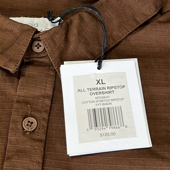 Onia All Terrain Cotton Stretch Ripstop Overshirt in Bison Size XL - Picture 7 of 8